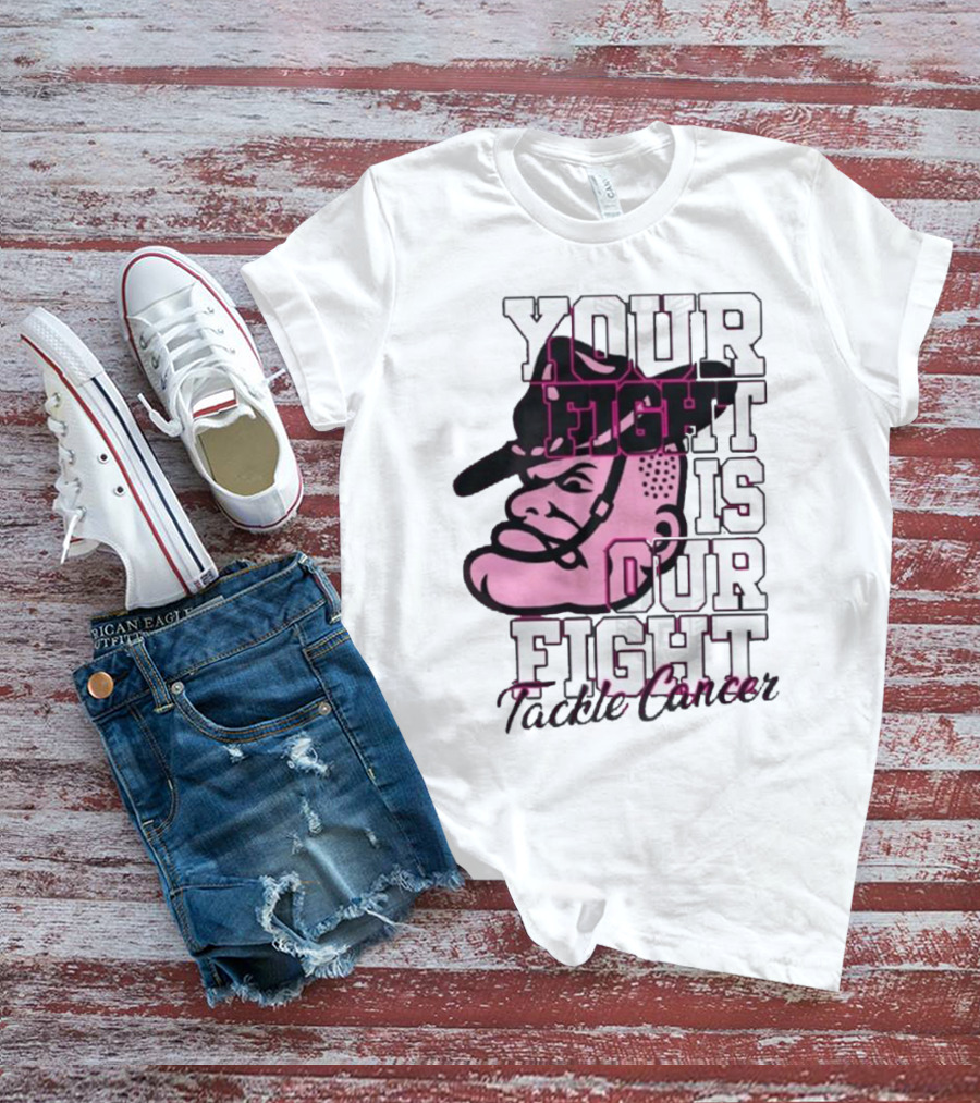 Texas A&M Aggies Your Fight Is Our Fight Tackle Cancer Vintage Football Helmet T-Shirt