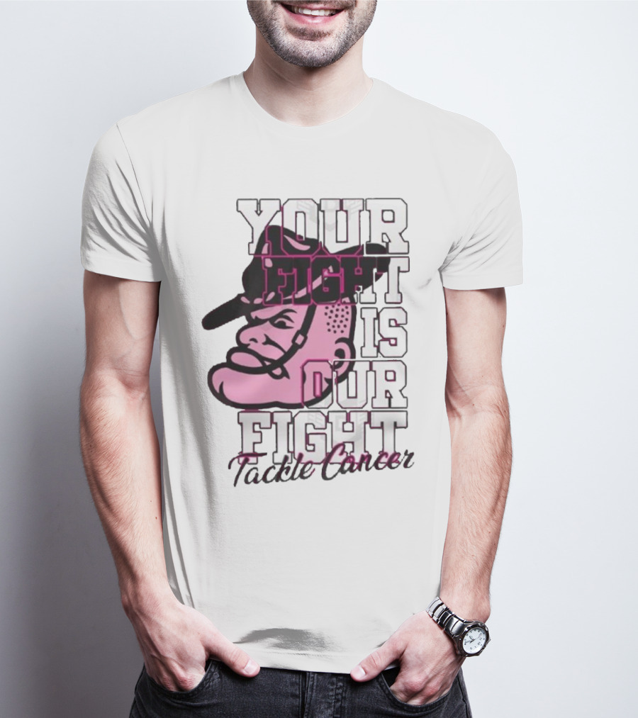 Texas A&M Aggies Your Fight Is Our Fight Tackle Cancer Vintage Football Helmet T-Shirt