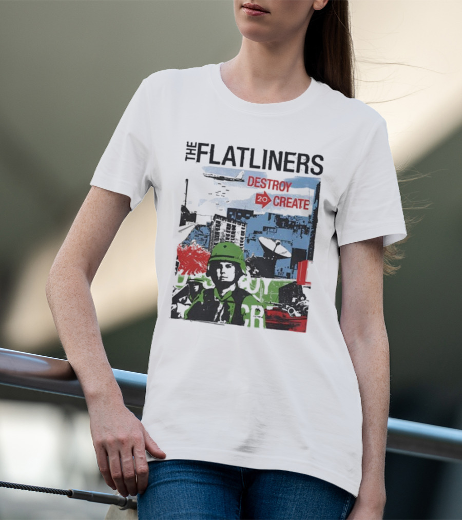 The Flatliners Destroy 20 Create Album Cover Soldier And Cityscape T-Shirt