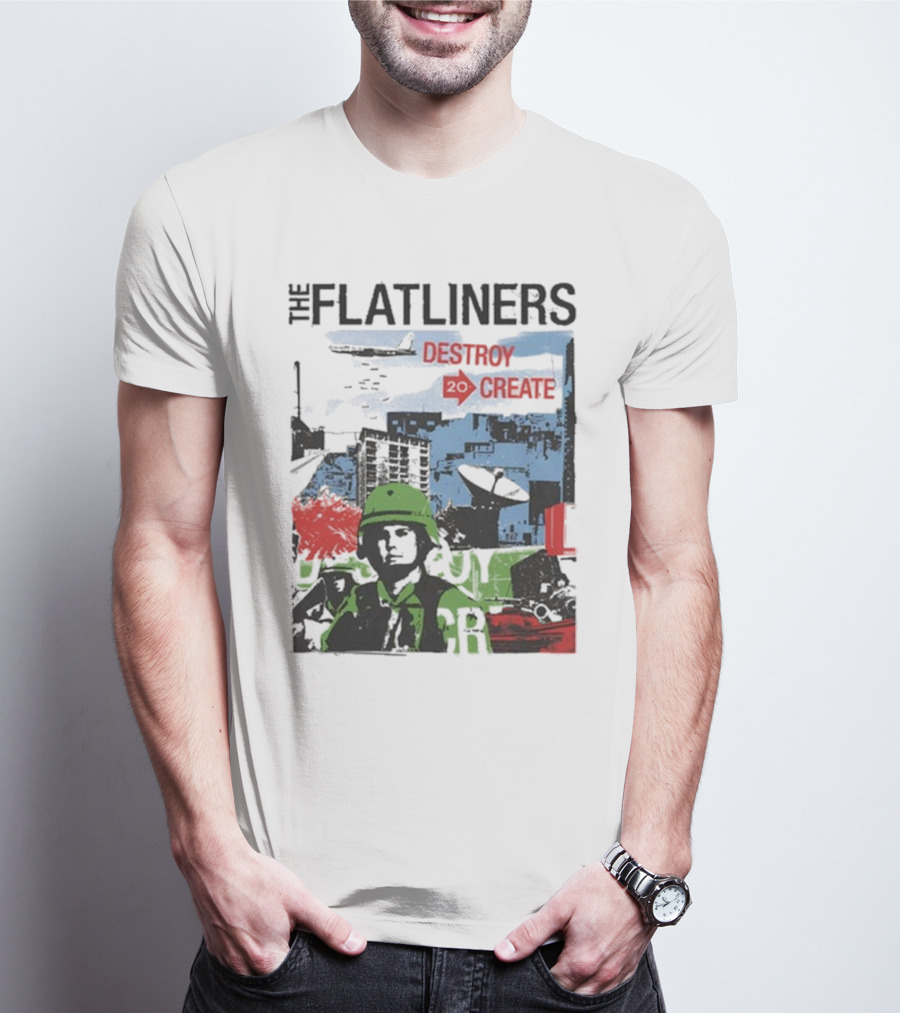 The Flatliners Destroy 20 Create Album Cover Soldier And Cityscape T-Shirt