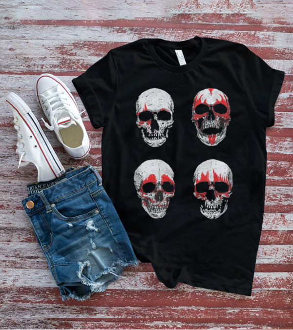 Glow In The Dark Skulls Hotter Than Hell Red Accents T-Shirt