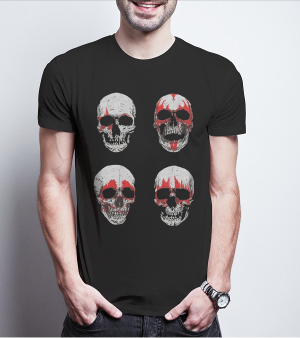 Glow In The Dark Skulls Hotter Than Hell Red Accents T-Shirt