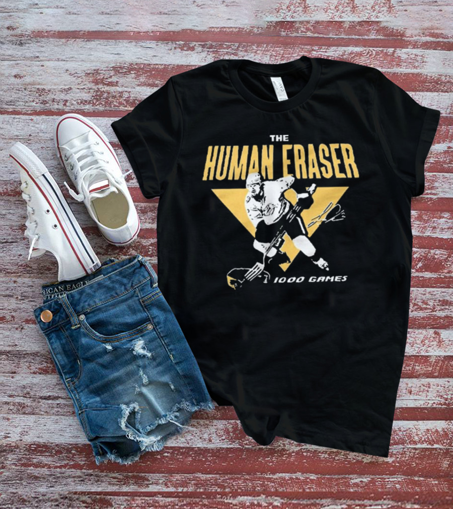 The Human Eraser Hockey 1000 Games T-Shirt