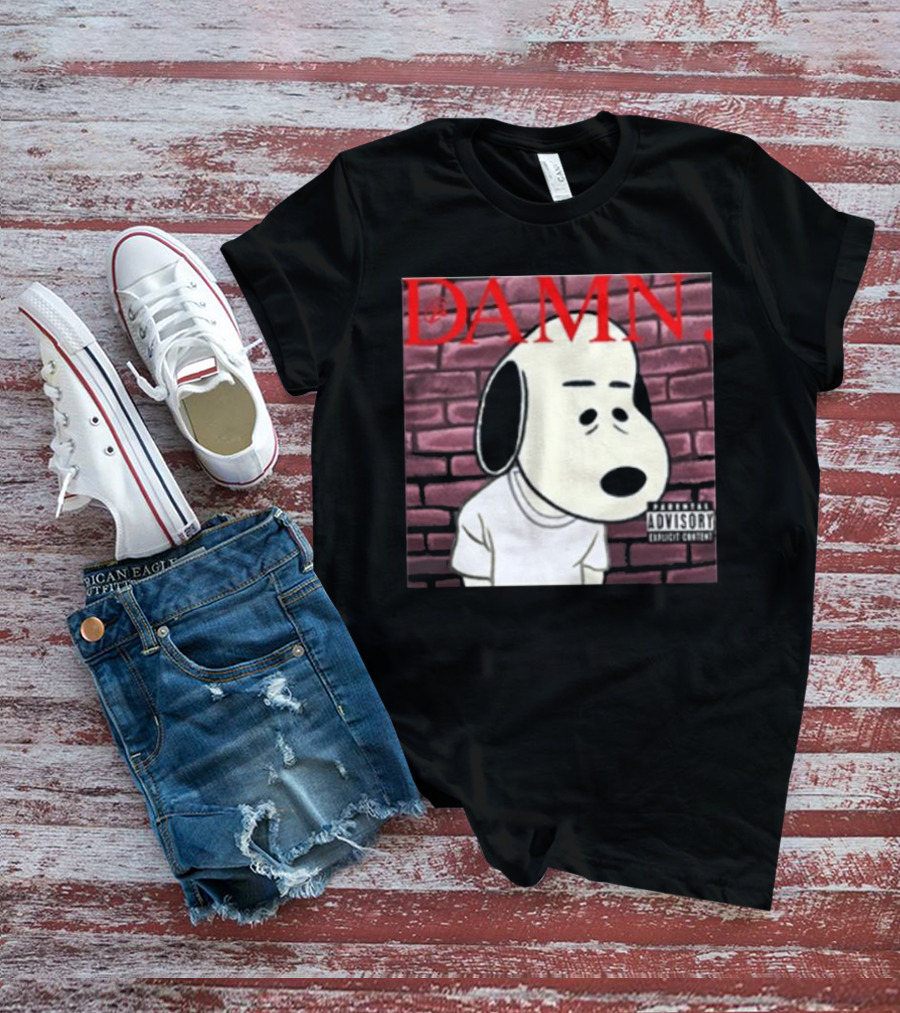 Damn. Snoopy Parental Advisory Brick Wall T-Shirt
