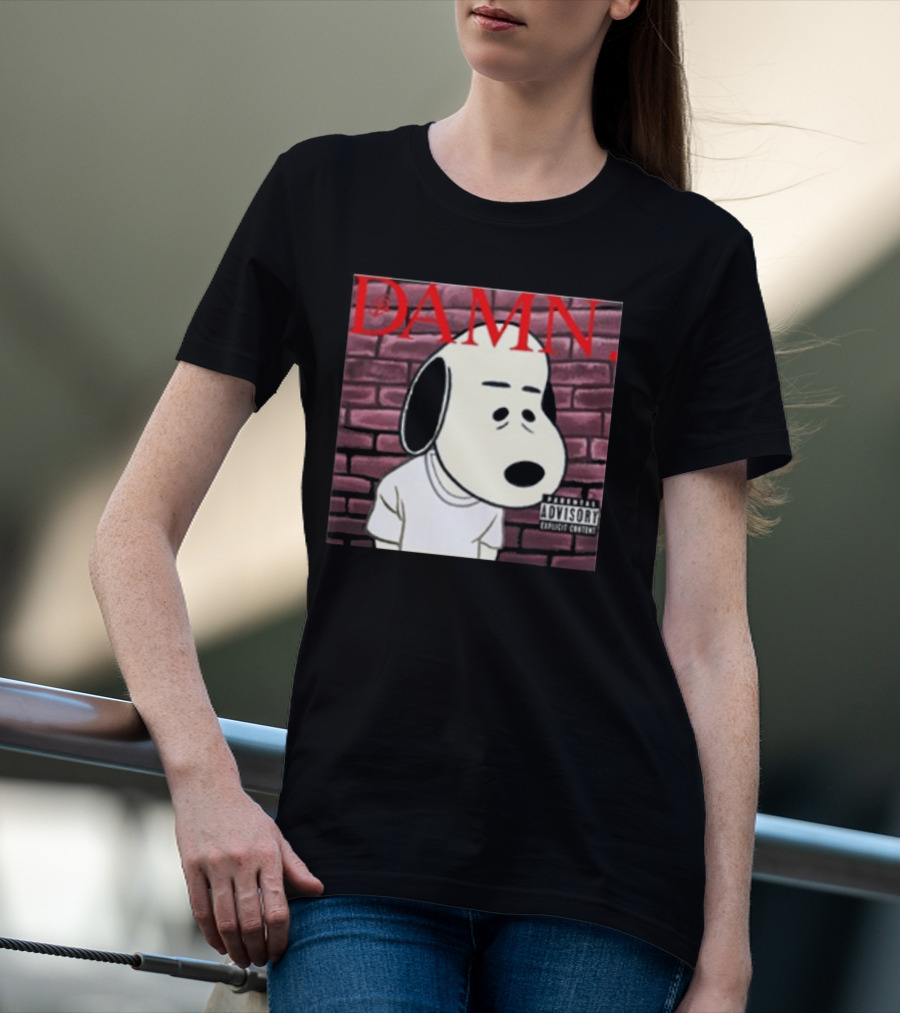 Damn. Snoopy Parental Advisory Brick Wall T-Shirt