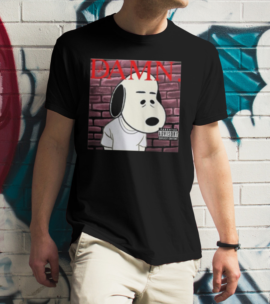 Damn. Snoopy Parental Advisory Brick Wall T-Shirt