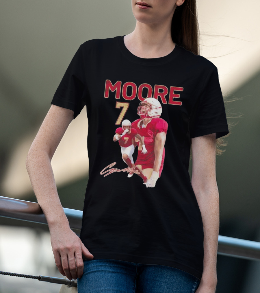 Cazeem Moore 7 Elon Phoenix Player Signature Football Jersey T-Shirt