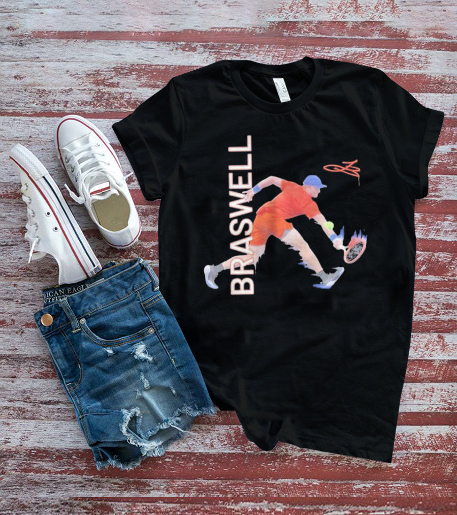 Braswell Tennis Player Signature Action With Dynamic Stroke T-Shirt