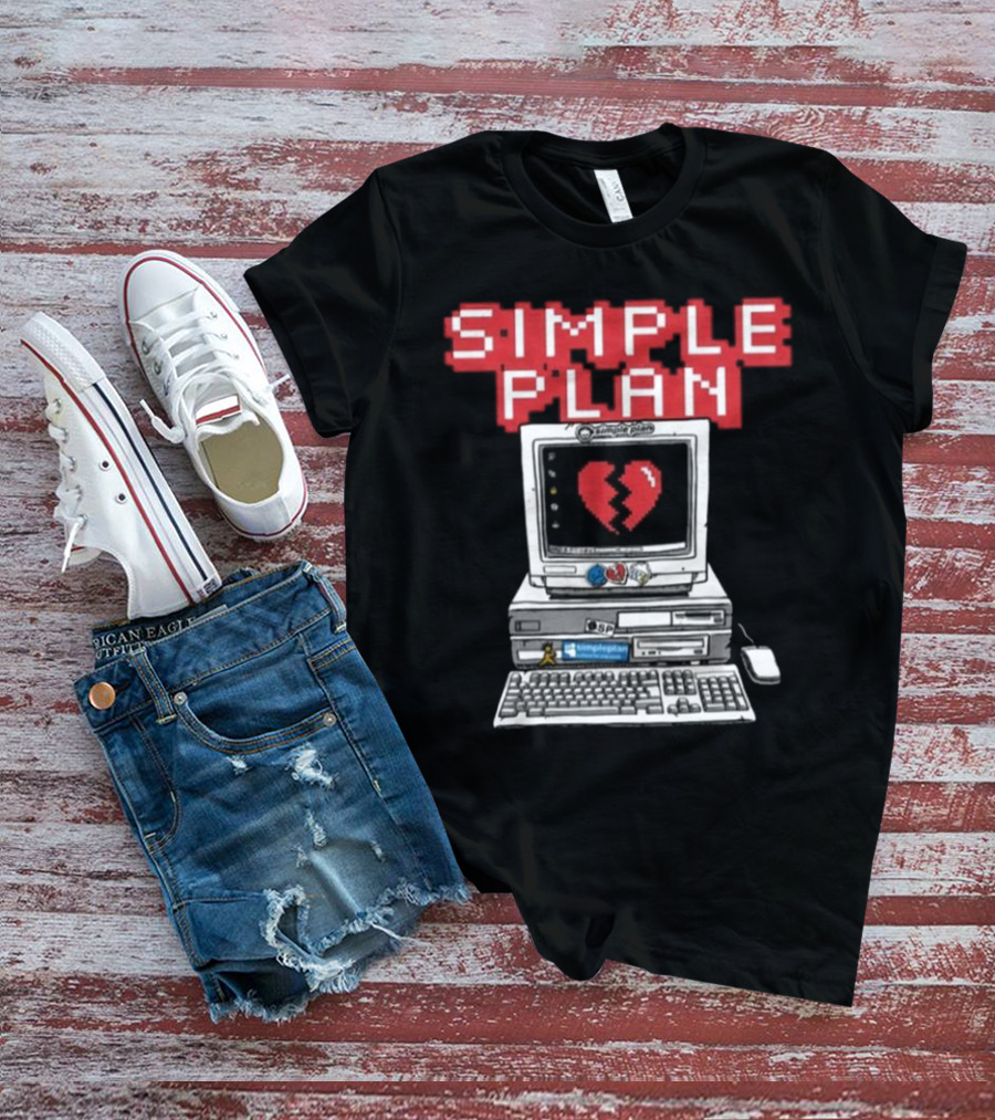 Simple Plan Myspace Throwback Broken Heart Computer T-Shirt