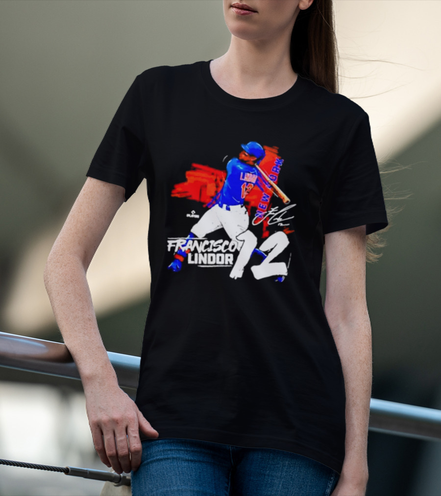 FRANCISCO LINDOR NEW YORK METS NUMBER 12 SIGNATURE HIT T-Shirt