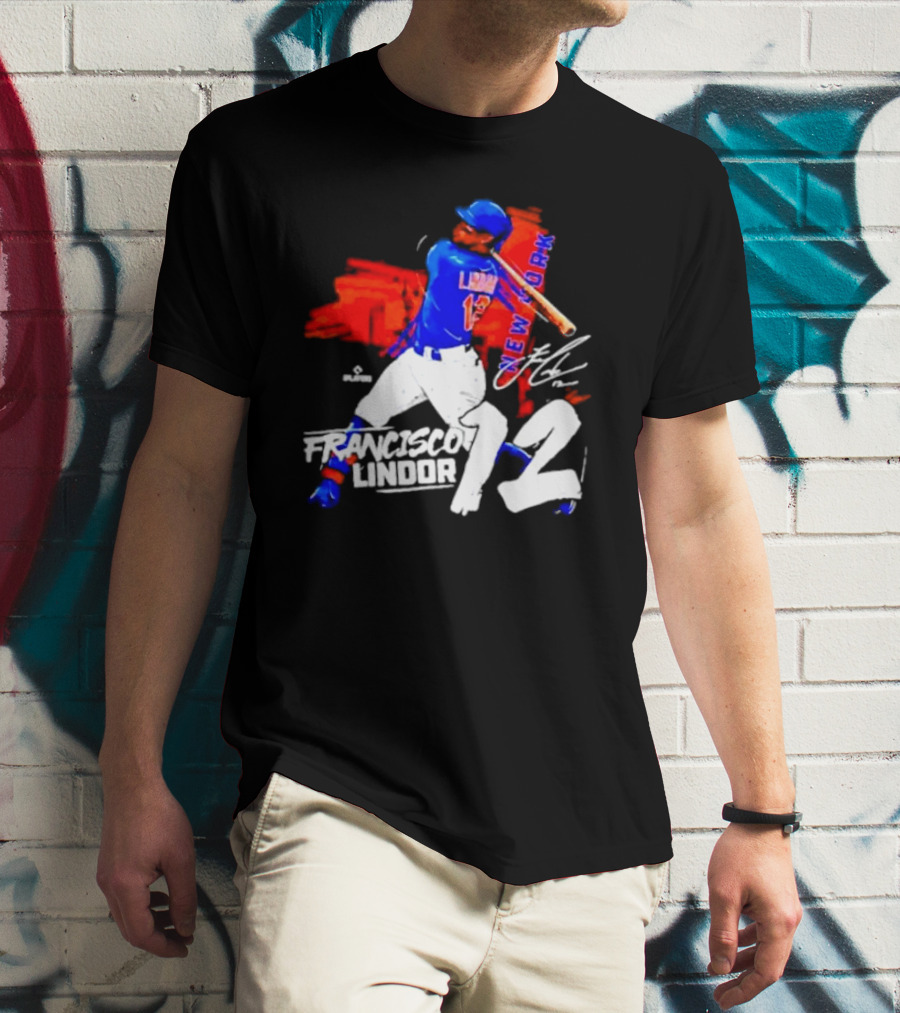 FRANCISCO LINDOR NEW YORK METS NUMBER 12 SIGNATURE HIT T-Shirt