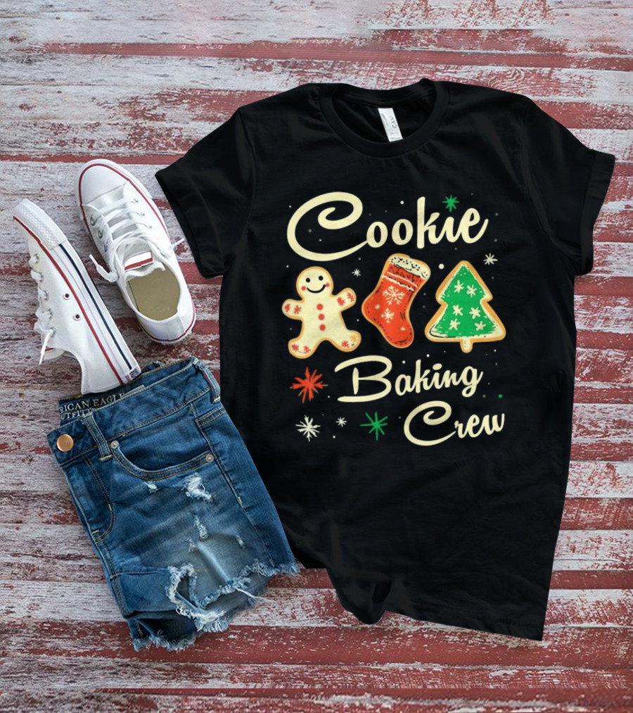 Cookie Baking Crew Christmas Gingerbread Stocking Tree Cookies T-Shirt