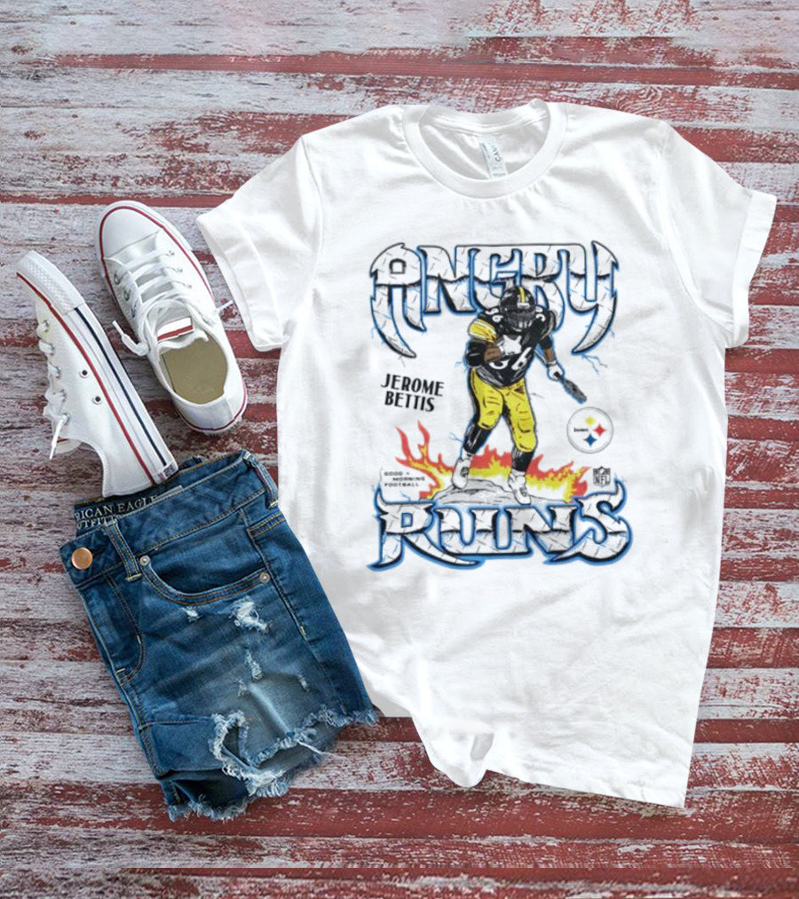 Angry Runs Jerome Bettis Pittsburgh Steelers NFL Good Morning Football T-Shirt