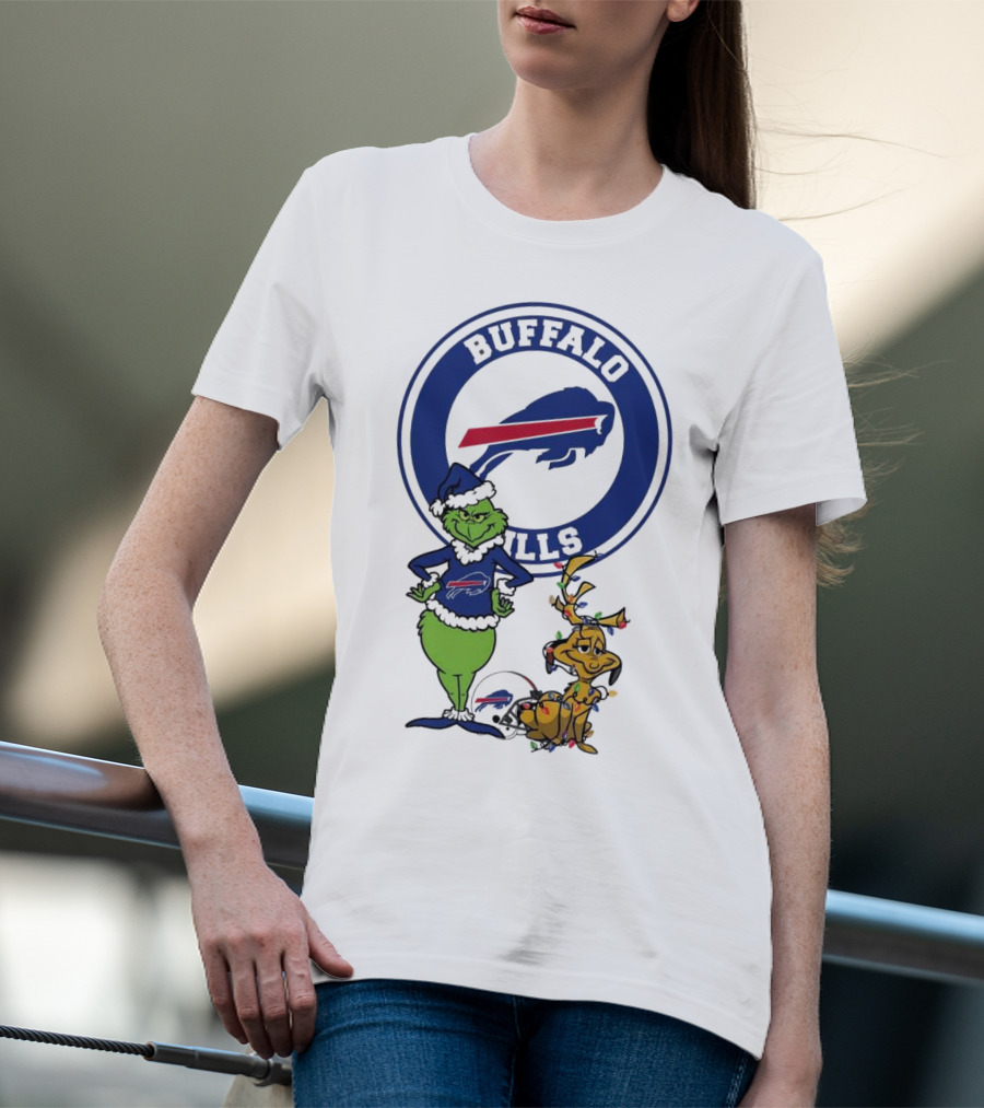 Buffalo Bills Grinch And Max Merry Christmas T-Shirt