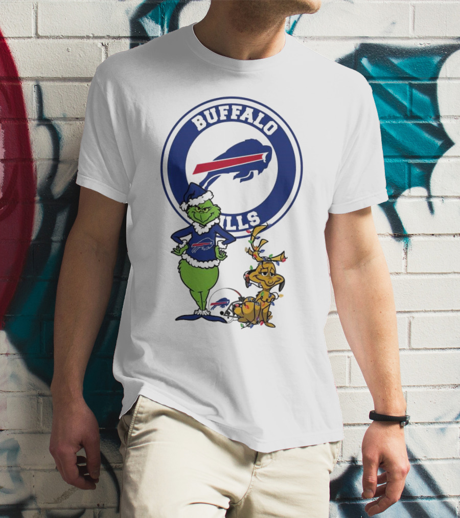Buffalo Bills Grinch And Max Merry Christmas T-Shirt