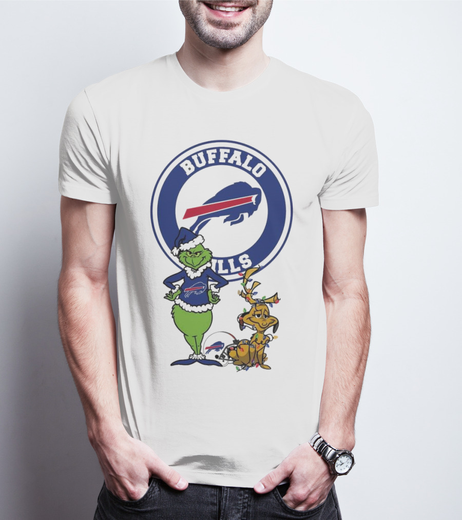 Buffalo Bills Grinch And Max Merry Christmas T-Shirt