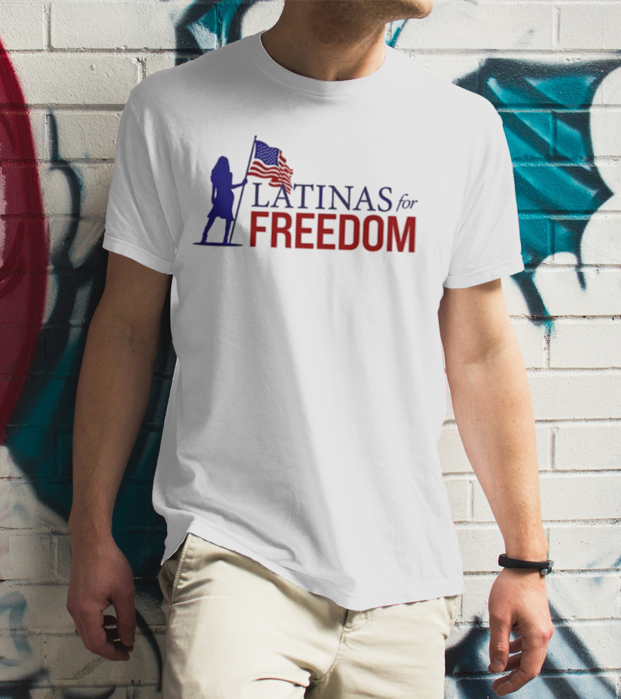 Latinas For Freedom American Flag T-Shirt