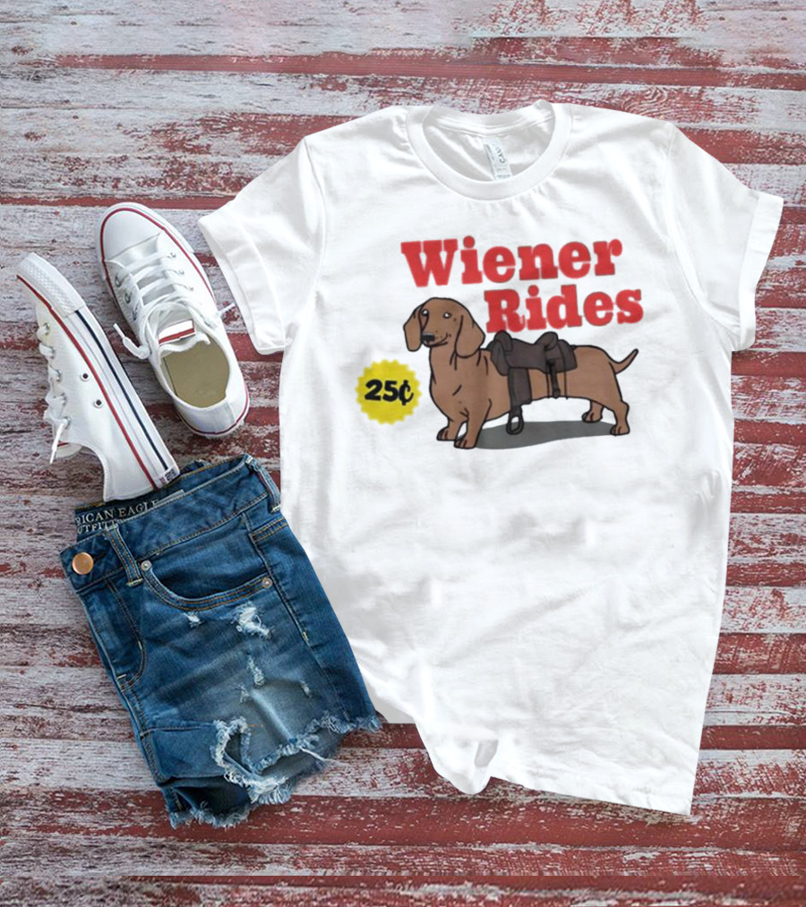 Wiener Rides 25C Dachshund With Saddle T-Shirt