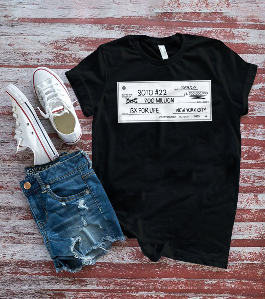Whatever He Wants Soto #22 700 Million BX For Life New York City Check T-Shirt