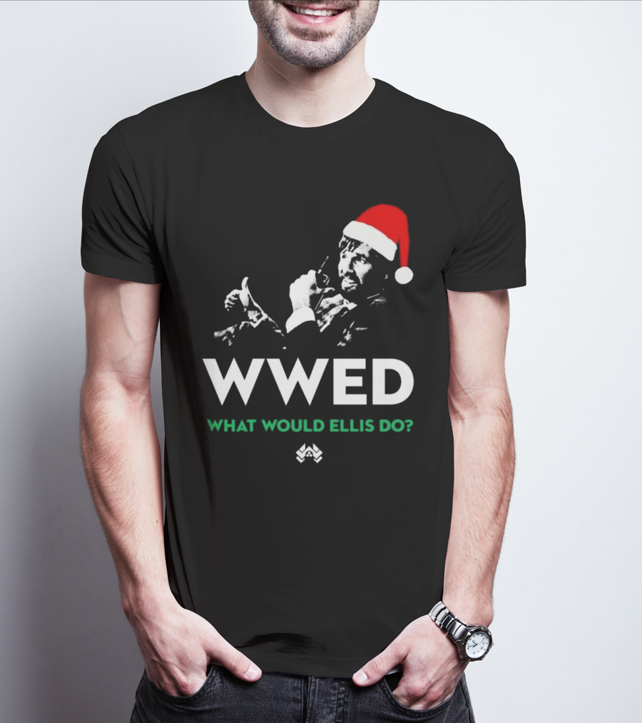 WWED What Would Ellis Do Santa Hat Christmas Edition T-Shirt