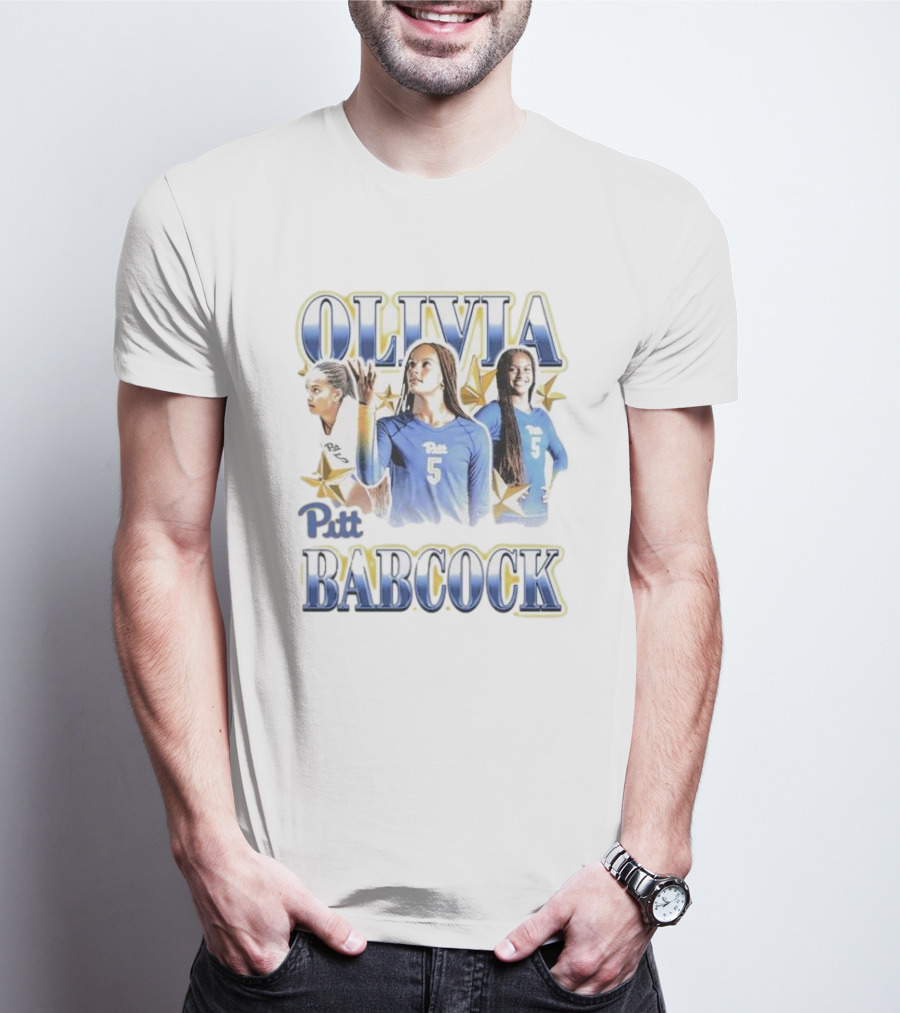 Olivia Babcock Pitt Panthers Volleyball Number 5 Collage Vintage T-Shirt