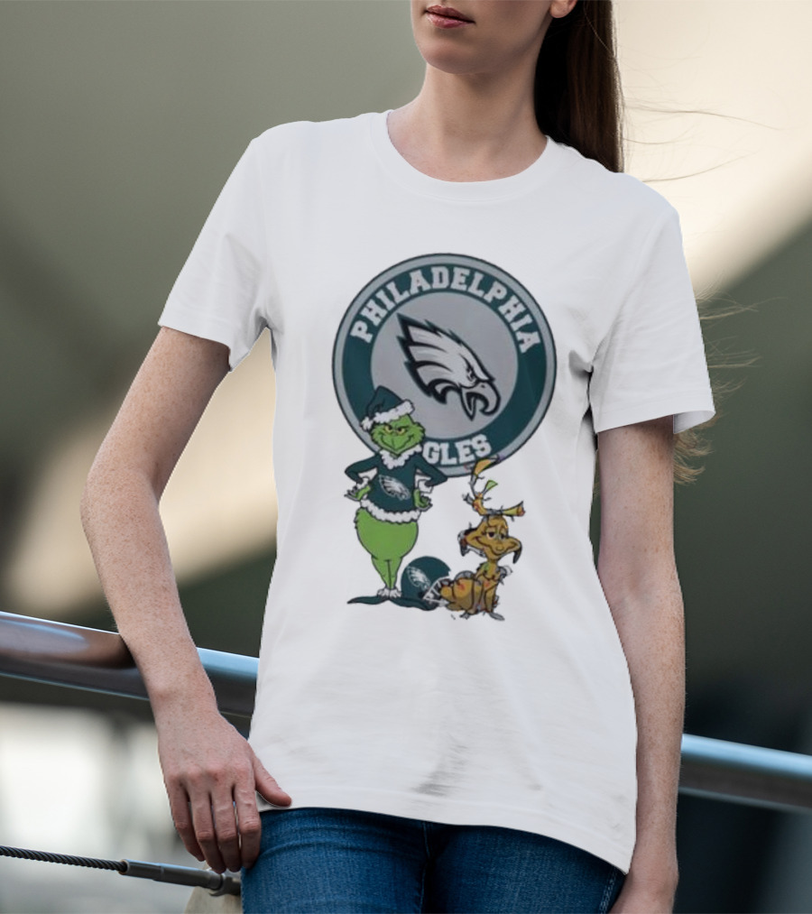 Philadelphia Eagles Grinch Max Merry Christmas T-Shirt
