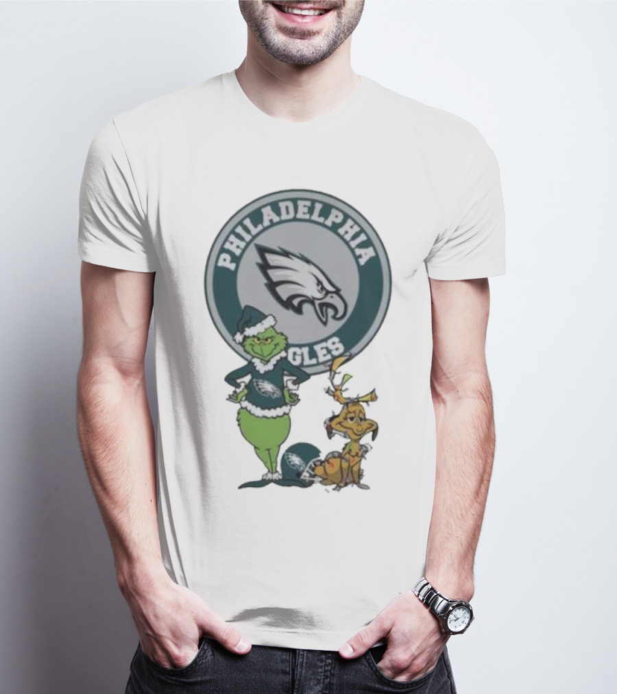 Philadelphia Eagles Grinch Max Merry Christmas T-Shirt