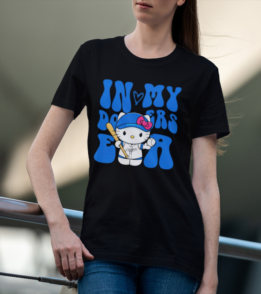 In My Dodgers Era Hello Kitty Baseball T-Shirt