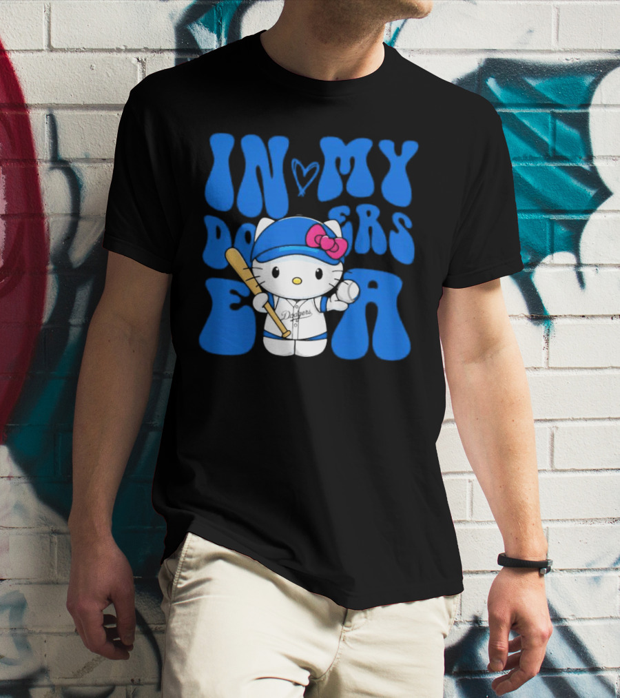 In My Dodgers Era Hello Kitty Baseball T-Shirt