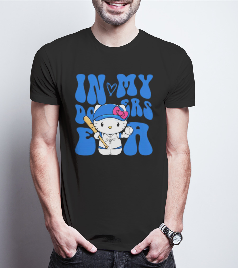 In My Dodgers Era Hello Kitty Baseball T-Shirt