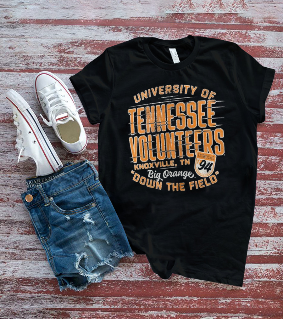 University Of Tennessee Volunteers Knoxville Big Orange Down The Field Established 94 T-Shirt