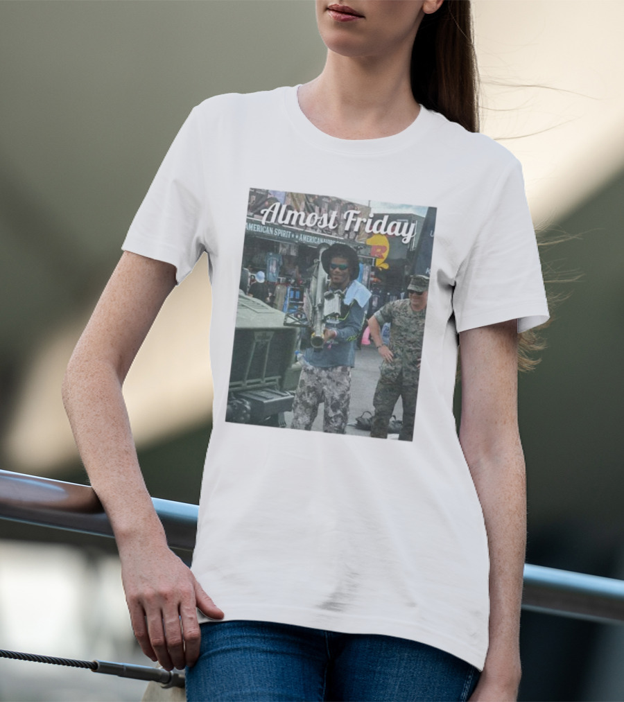 Almost Friday Military Style Rocket Launcher Urban Scene T-Shirt