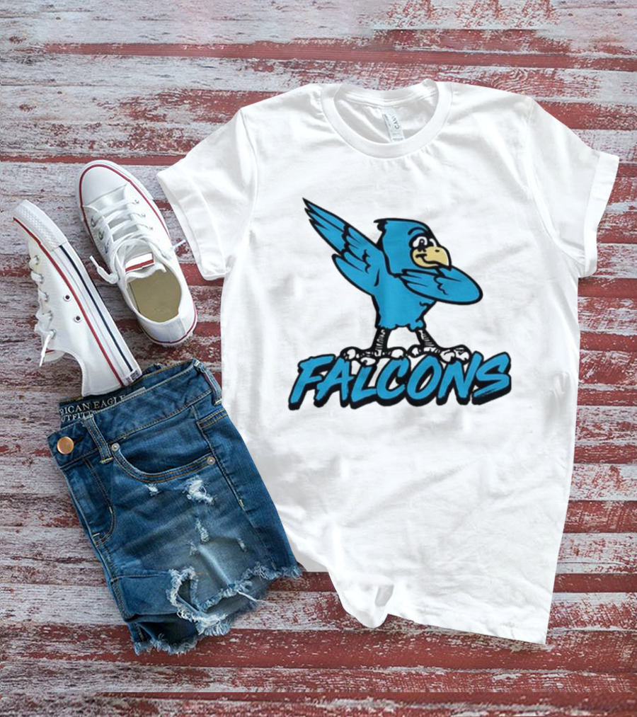 Ft Wright Falcons Mascot Dab Pose With Falcons Text T-Shirt