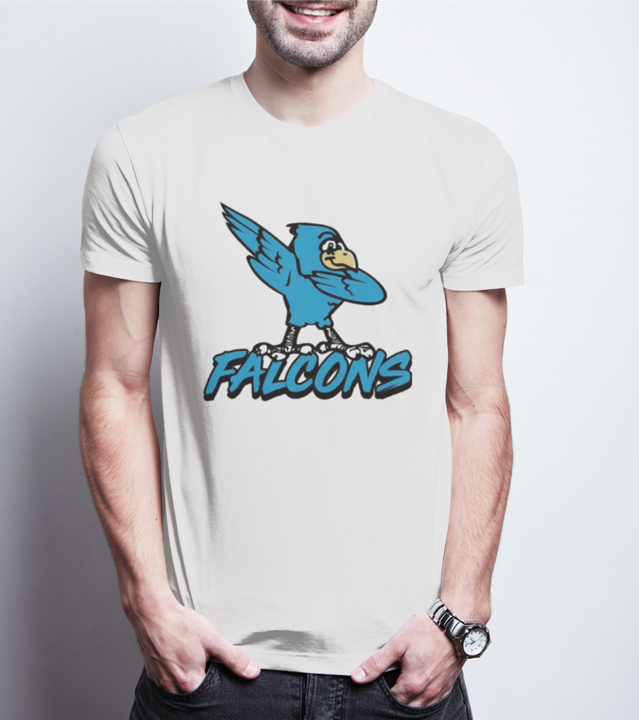 Ft Wright Falcons Mascot Dab Pose With Falcons Text T-Shirt