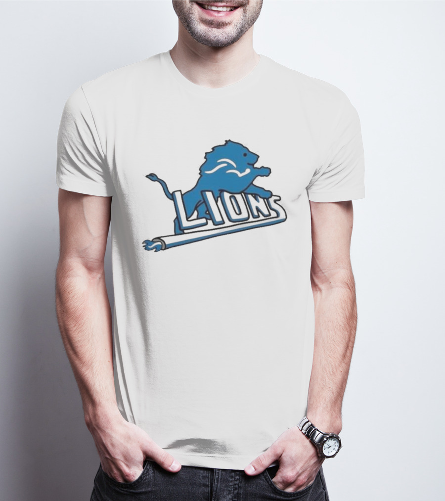 NFL X NBA Lions Pistons Logo Mashup T-Shirt