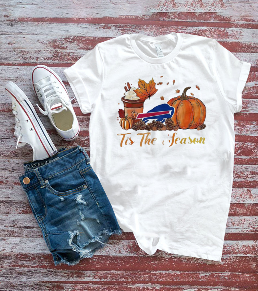 Buffalo Bills Tis The Season Pumpkin Latte Autumn Football T-Shirt