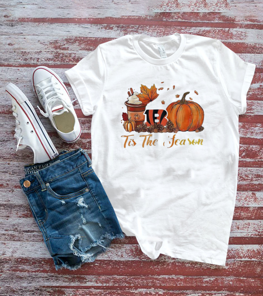 Cincinnati Bengals Tis The Season Pumpkin Latte Autumn T-Shirt