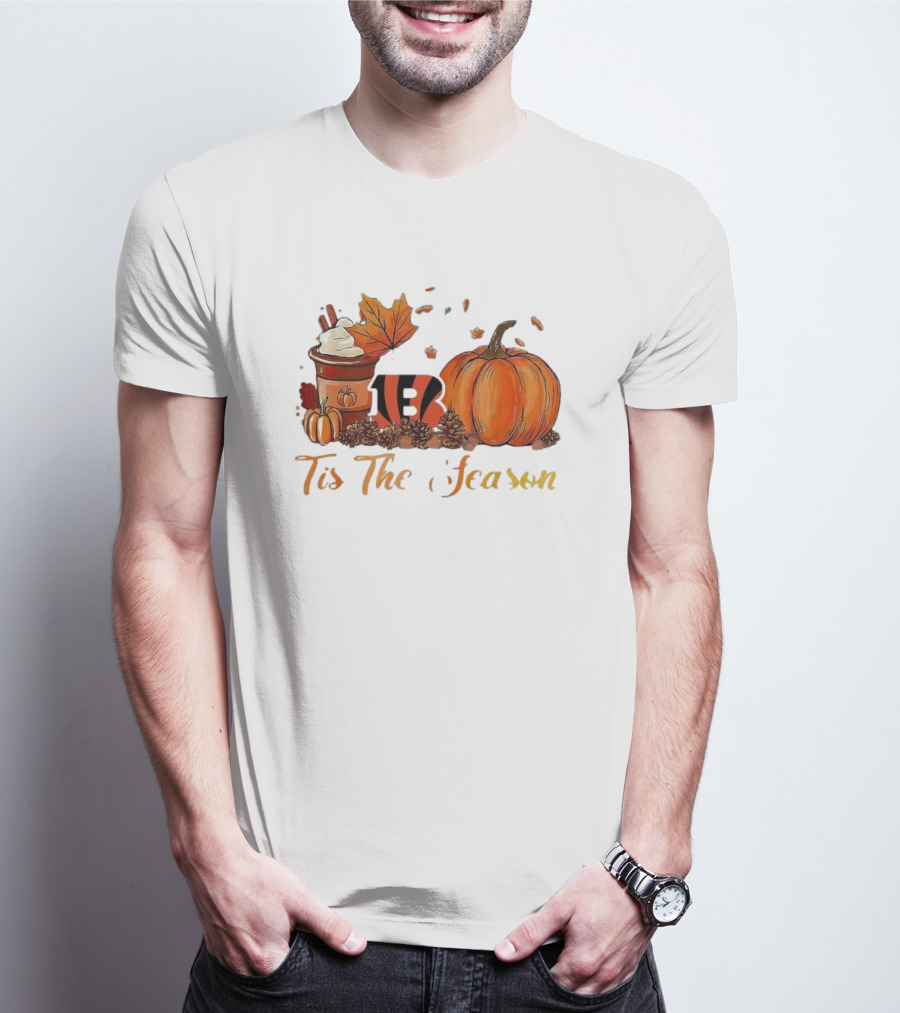 Cincinnati Bengals Tis The Season Pumpkin Latte Autumn T-Shirt