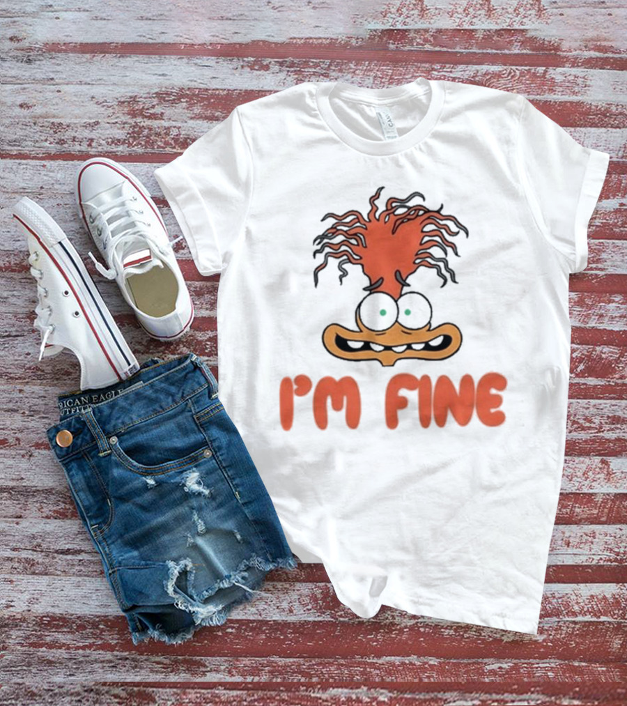 Mel Mitchell Wearing Inside Out 2 I'm Fine Anxiety Rugrats Style Character T-Shirt
