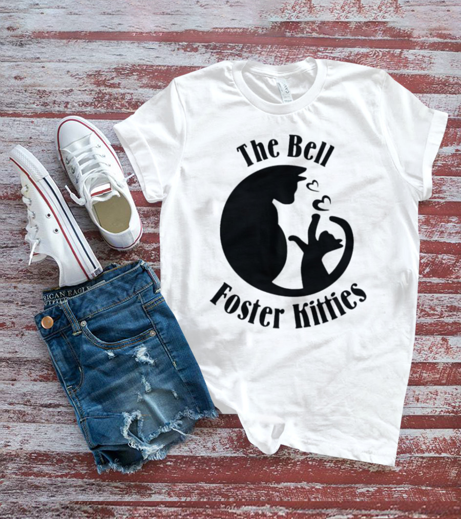 The Bell Foster Kitties Cat Silhouette With Hearts T-Shirt
