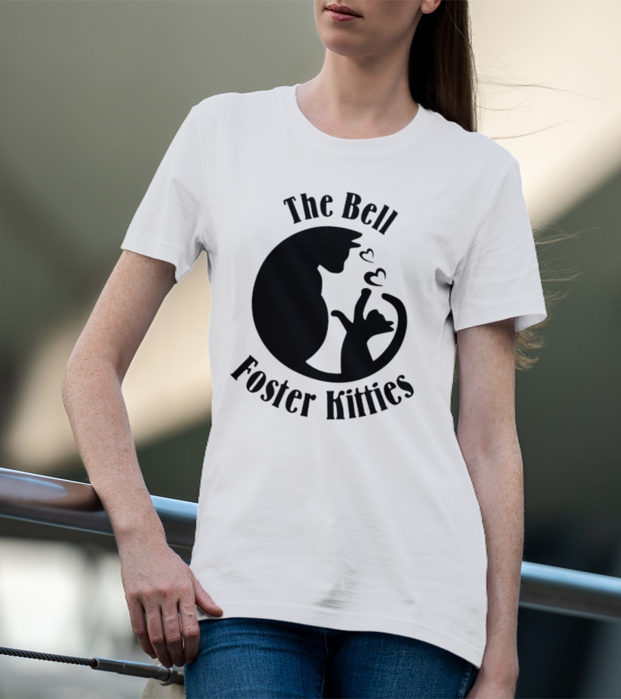The Bell Foster Kitties Cat Silhouette With Hearts T-Shirt