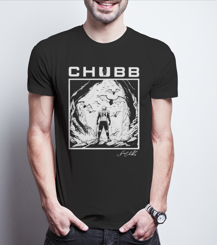 Cleveland Chubb 24 Bat Cave Scene By Nick Chubb T-Shirt