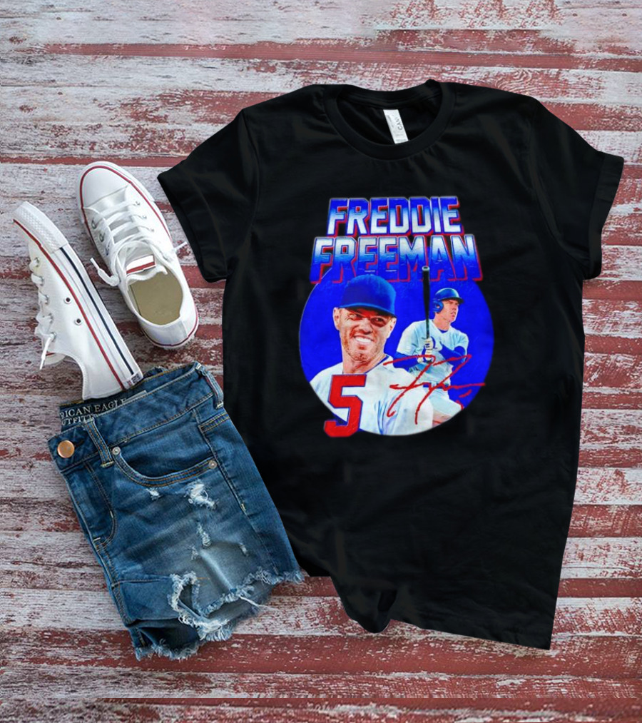 Freddie Freeman Los Angeles Dodgers 5 Signature Baseball T-Shirt
