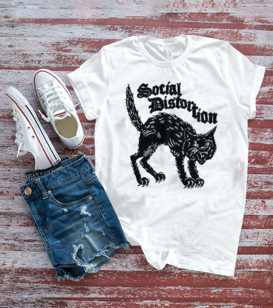 Social Distortion Black Kat Meow T-Shirt