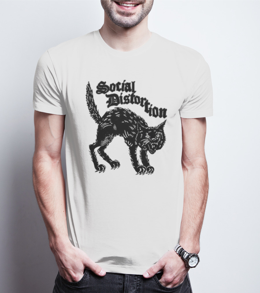 Social Distortion Black Kat Meow T-Shirt
