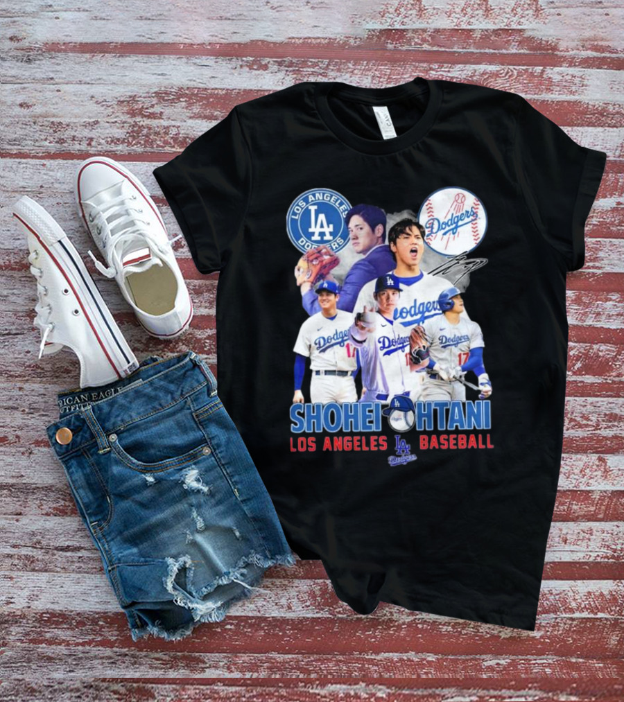 Los Angeles Dodgers Shohei Ohtani Baseball MVP Signature T-Shirt