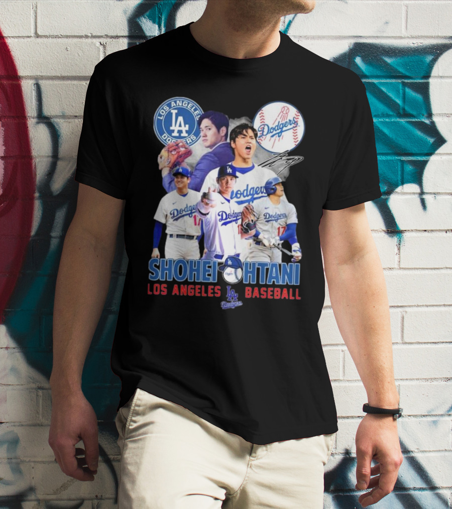 Los Angeles Dodgers Shohei Ohtani Baseball MVP Signature T-Shirt