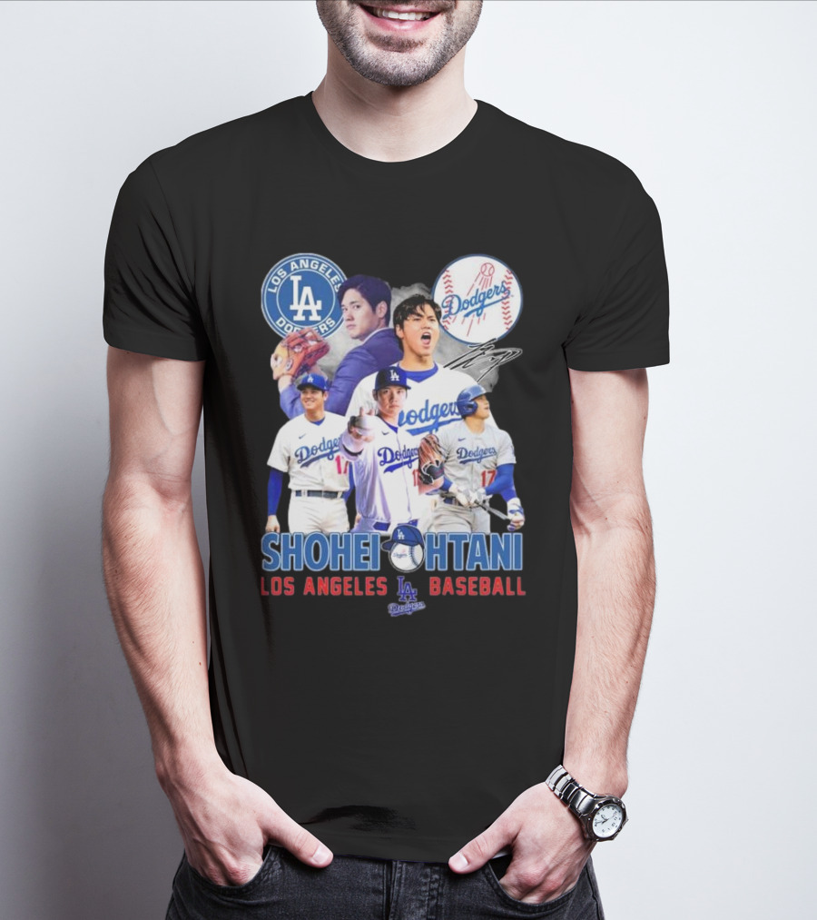 Los Angeles Dodgers Shohei Ohtani Baseball MVP Signature T-Shirt