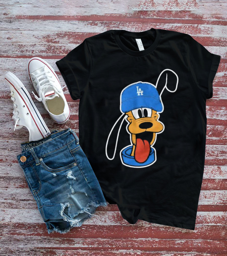 Pluto Los Angeles Dodgers Hat T-Shirt