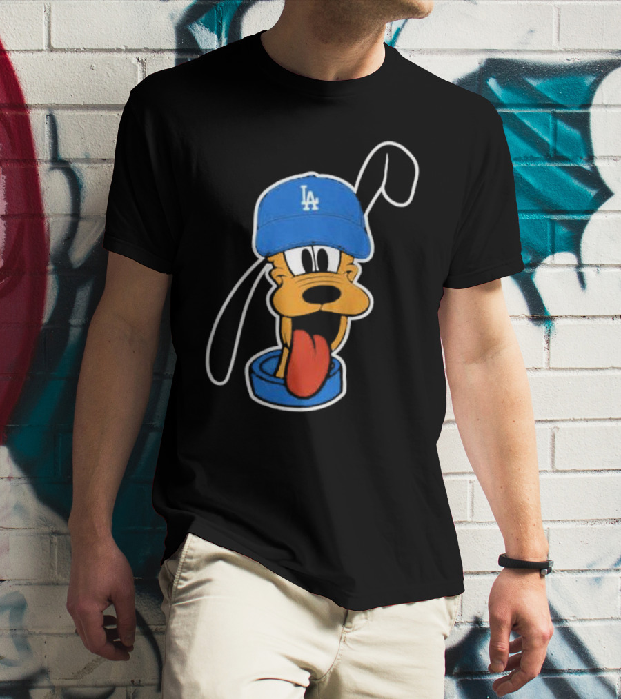 Pluto Los Angeles Dodgers Hat T-Shirt